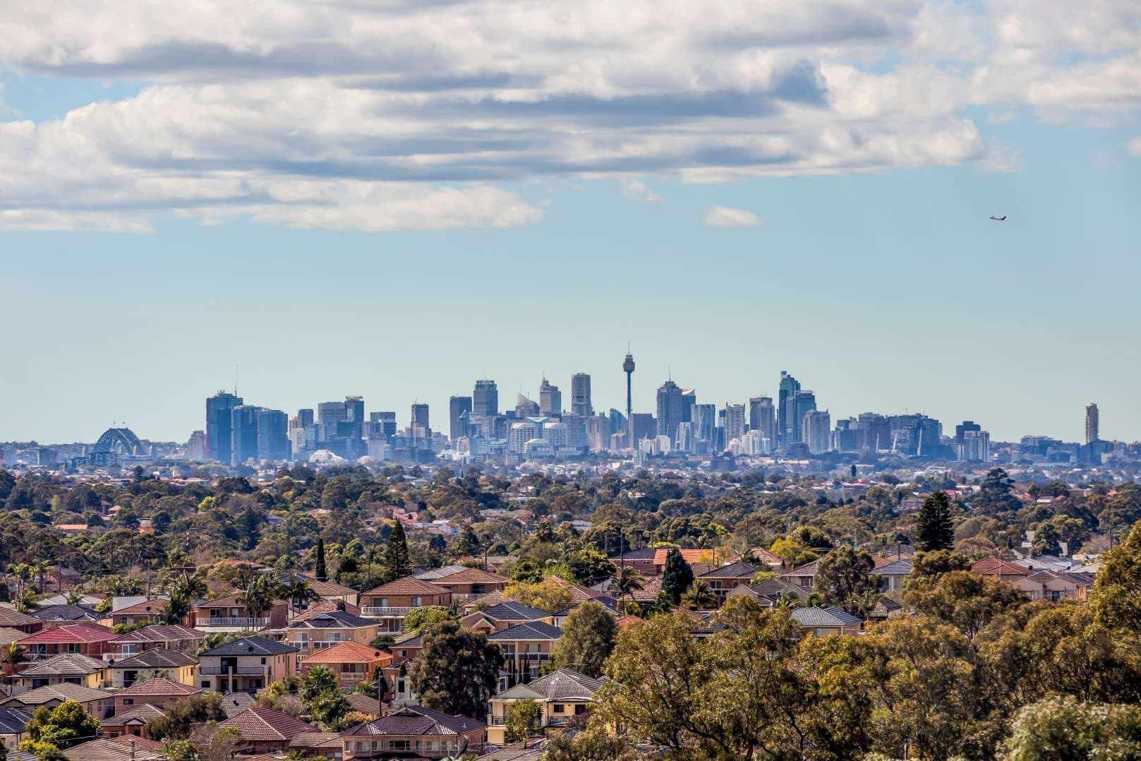 The Sydney skyline seen across the city's suburbs